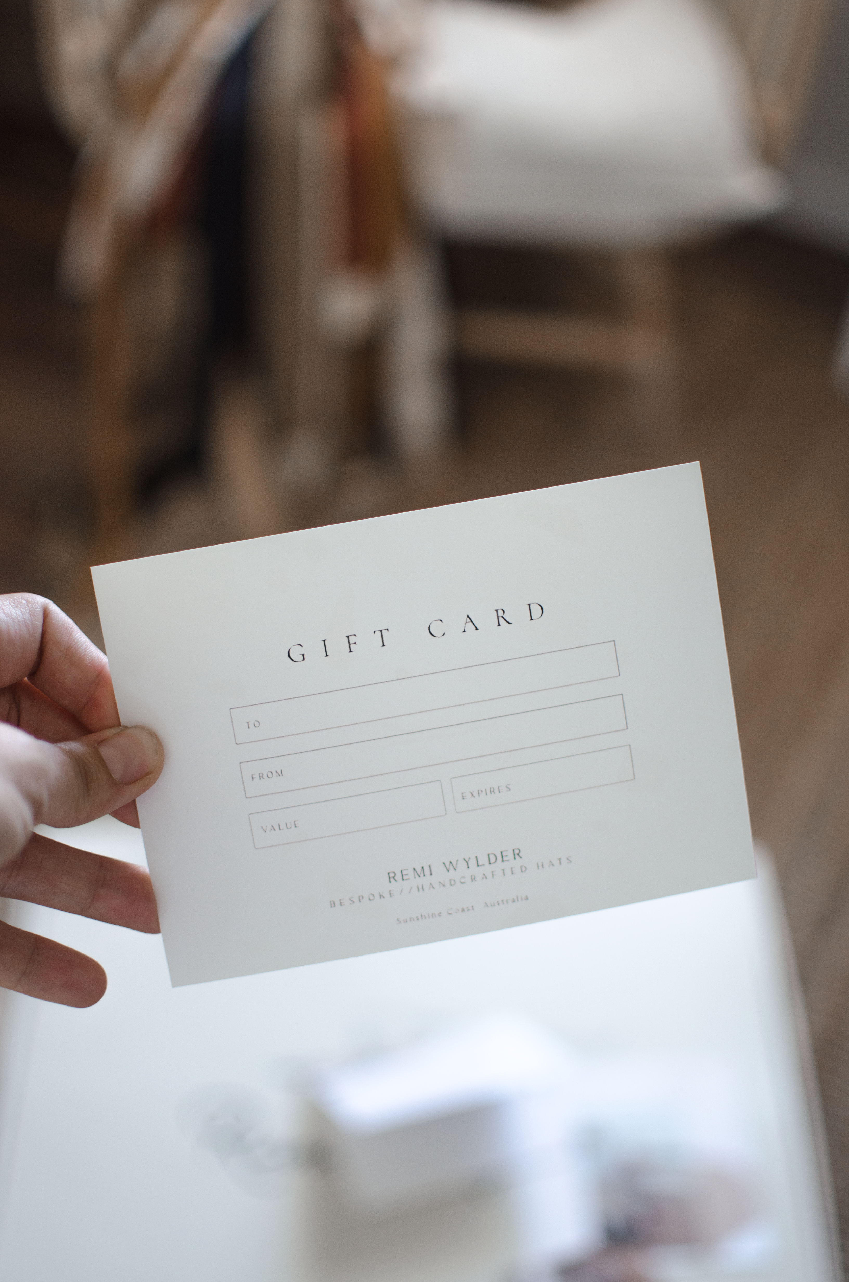 Handmade hat gift card by Remi Wylder 