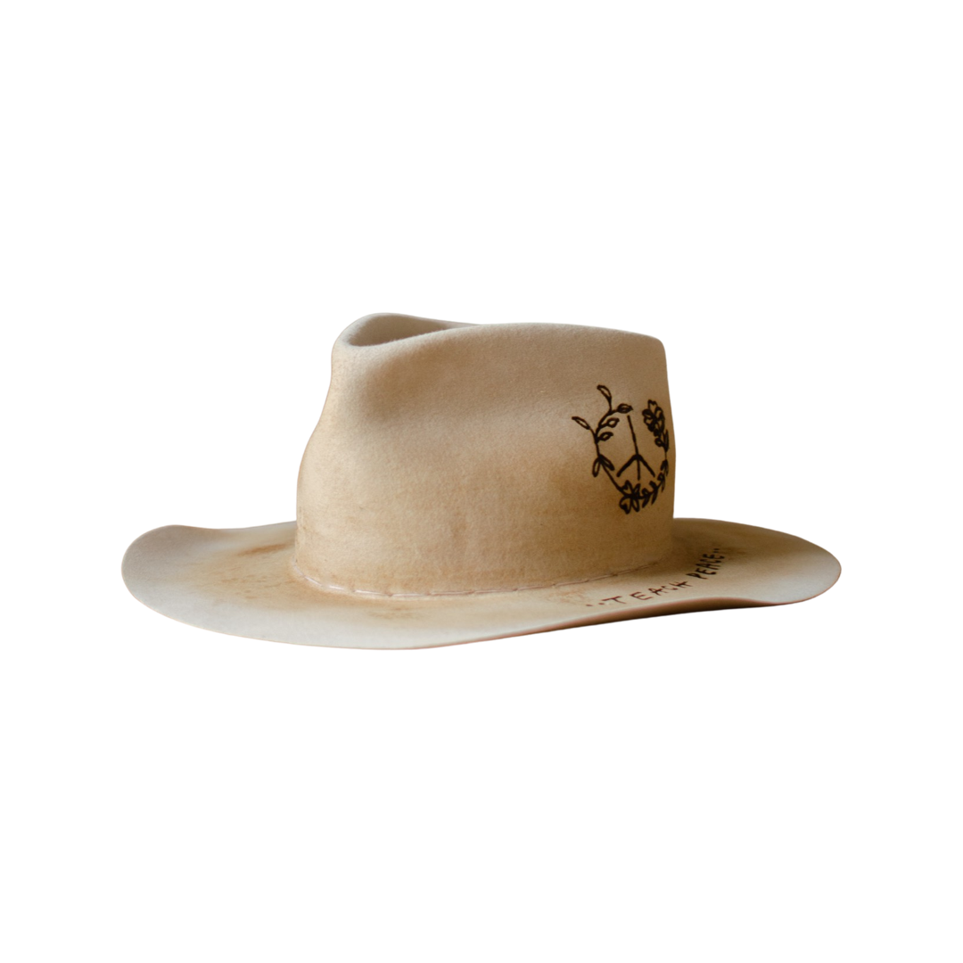 Handmade hat by Remi Wylder in bone fur felt