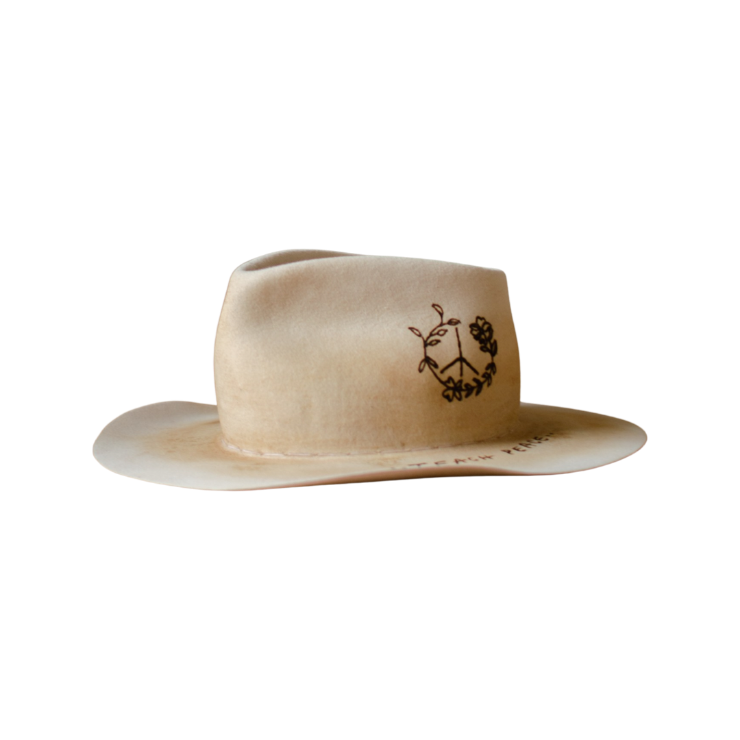 Handmade hat by Remi Wylder in bone fur felt