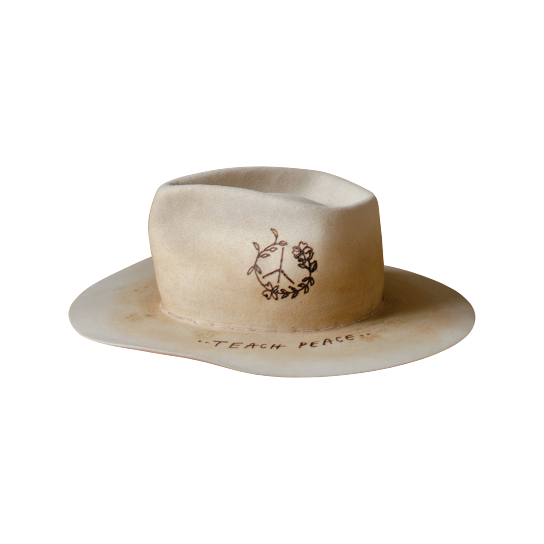 Handmade hat by Remi Wylder in bone fur felt